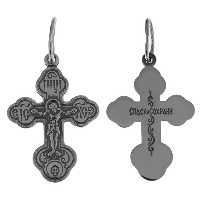 Крест серебряный Ag 925, коллекция Спаси и сохрани, Чернение (оксидирование), 1,5 гр. КРС02242014