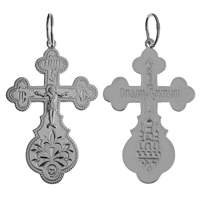 Крест серебряный Ag 925, коллекция Спаси и сохрани, с молитвой Спаси и сохрани, 2,82 гр. КРС02242015