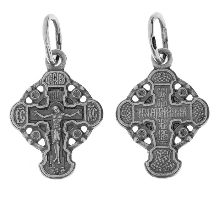 Крест серебряный Ag 925, коллекция Липецк, с молитвой Господи, помилуй мя грешного, Чернение (оксидирование), 1,6 гр. КРС02242033