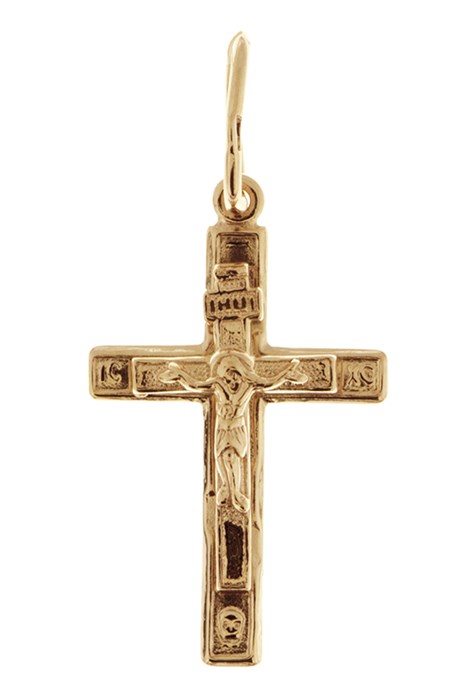 Крест позолоченный Ag 925/Au 585, коллекция Иваново, с молитвой Спаси и сохрани, Позолота красная 585*, 1,29 гр. КРС02242090