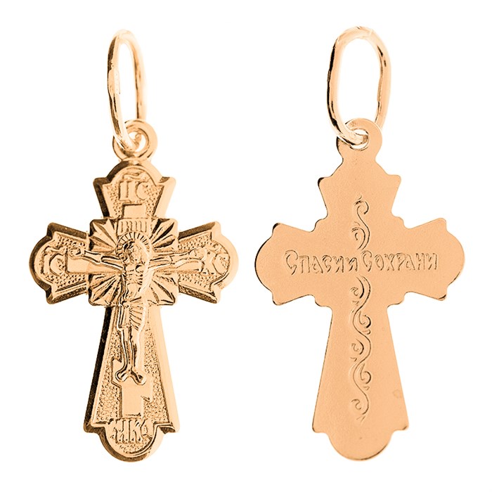 Крест позолоченный Ag 925/Au 585, коллекция Иваново, Позолота красная 585*, 0,97 гр. КРС02242096
