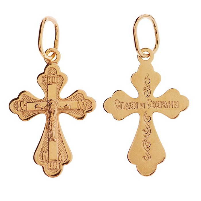 Крест позолоченный Ag 925/Au 585, коллекция Иваново, Позолота красная 585*, 0,87 гр. КРС02242114