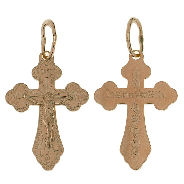 Крест позолоченный Ag 925/Au 585, коллекция Москва златоглавая-2, Позолота красная 585*, 1,3 гр. КРС02242128