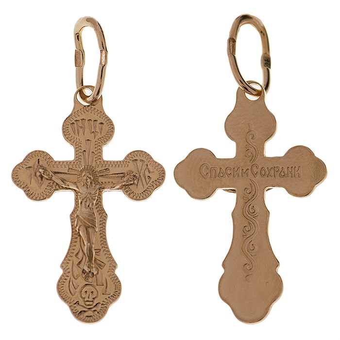 Крест позолоченный Ag 925/Au 585, коллекция Москва златоглавая-2, Позолота красная 585*, 1,2 гр. КРС02242130