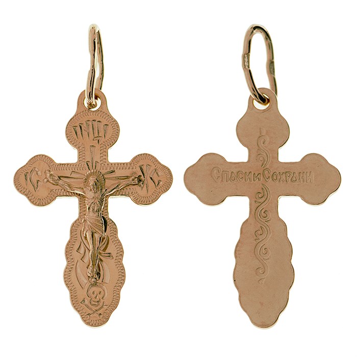 Крест позолоченный Ag 925/Au 585, коллекция Москва златоглавая-2, Позолота красная 585*, 1,29 гр. КРС02242136