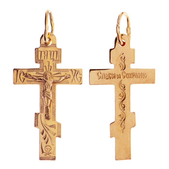 Крест позолоченный Ag 925/Au 585, коллекция Москва златоглавая-2, Позолота красная 585*, 1,4 гр. КРС02242138