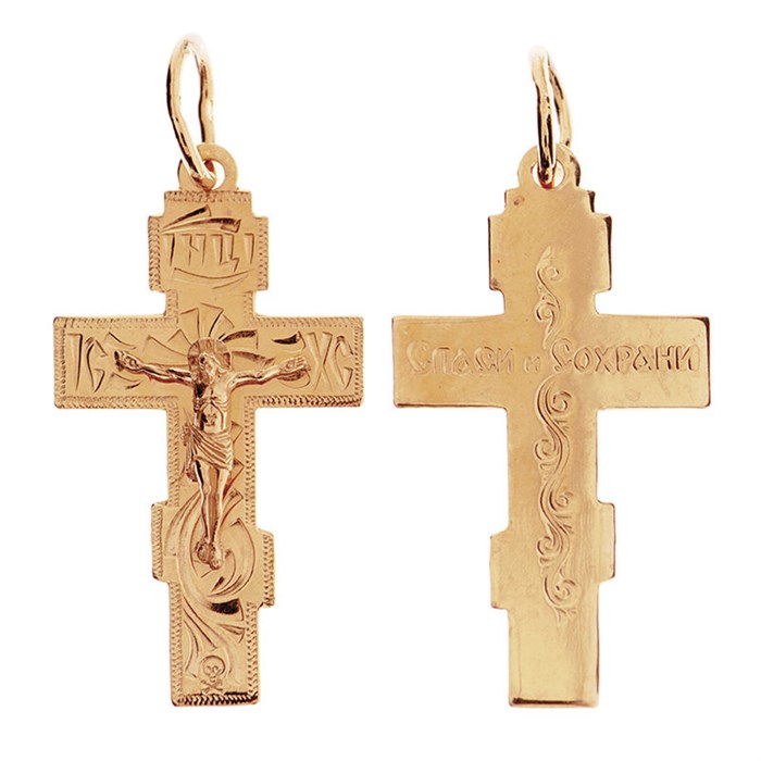 Крест позолоченный Ag 925/Au 585, коллекция Москва златоглавая-2, Позолота красная 585*, 3,25 гр. КРС02242142