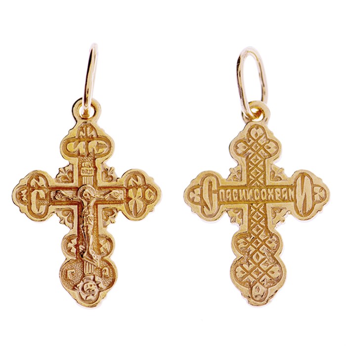 Крест позолоченный Ag 925/Au 585, коллекция Иваново, Позолота красная 585*, 1,57 гр. КРС02242157