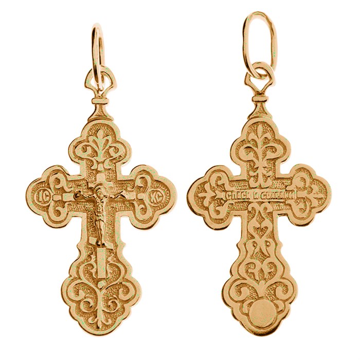 Крест позолоченный Ag 925/Au 585, коллекция Иваново, Позолота красная 585*, 1,66 гр. КРС02242167