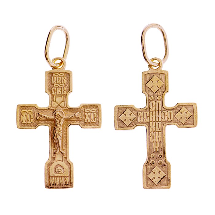 Крест позолоченный Ag 925/Au 585, коллекция Иваново, Позолота красная 585*, 0,99 гр. КРС02242170