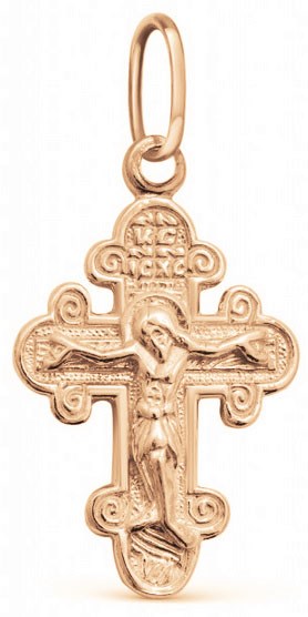 Крест позолоченный Ag 925/Au 585, коллекция Спаси и сохрани, Позолота красная 585*, 0,98 гр. КРС02242211