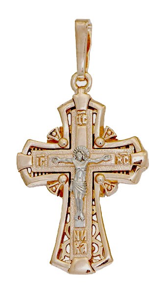 Крест позолоченный Ag 925/Au 585, коллекция Глас, Позолота красная 585*, 2,6 гр. КРС02242215