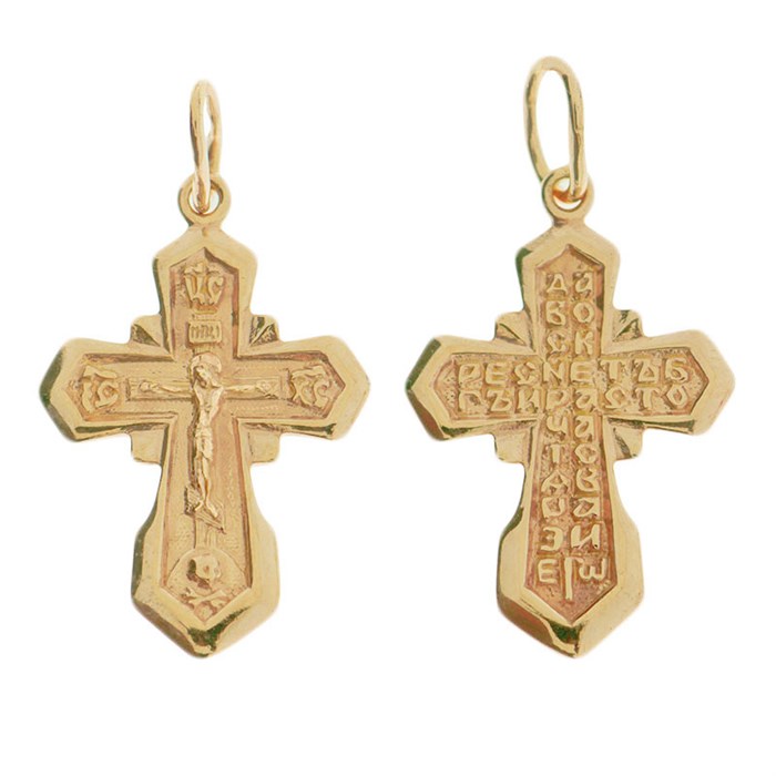 Крест позолоченный Ag 925/Au 585, коллекция Царь Славы, Позолота красная 585*, 1,29 гр. КРС02242223