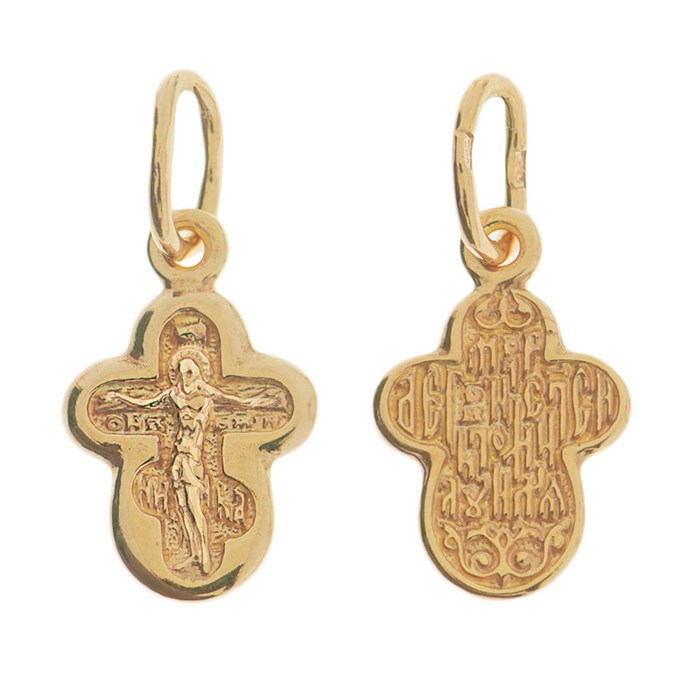 Крест позолоченный Ag 925/Au 585, коллекция Царь Славы, Позолота красная 585*, 0,7 гр. КРС02242224