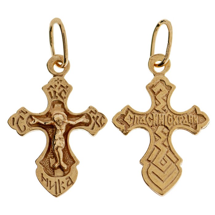 Крест позолоченный Ag 925/Au 585, коллекция Эпифания, Позолота красная 585*, 0,99 гр. КРС02242238