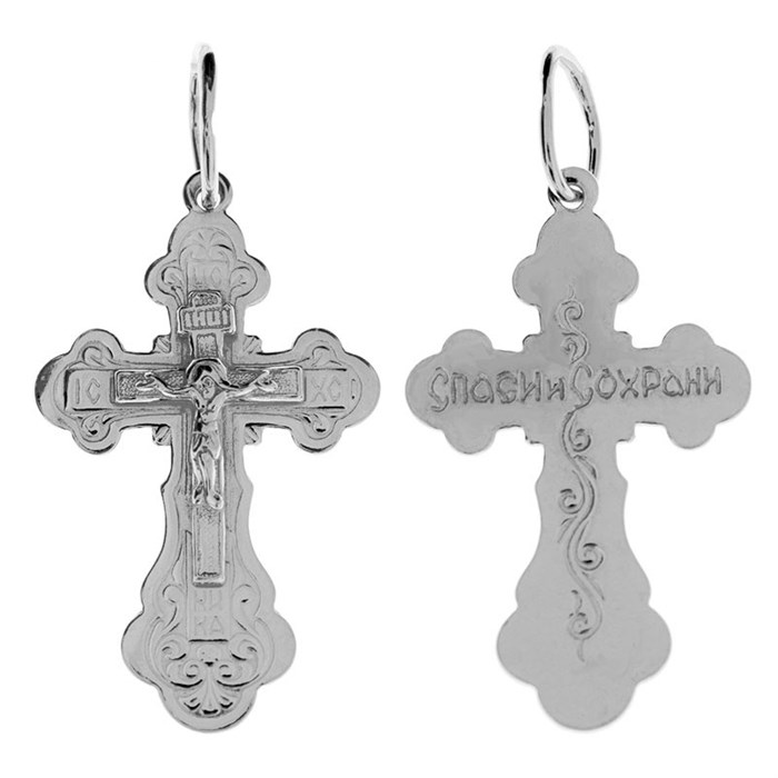 Крест серебряный Ag 925, коллекция Иваново, Платина, 1,91 гр. КРС02242249