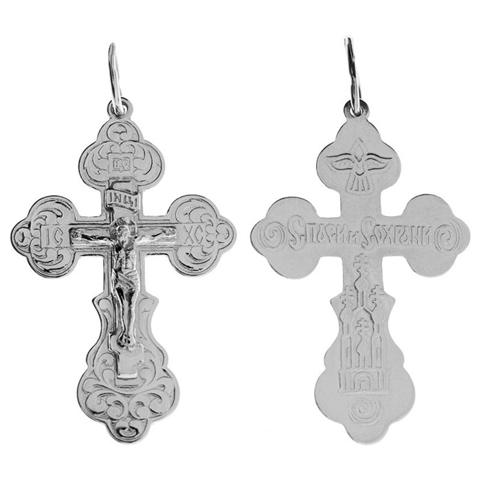 Крест серебряный Ag 925, коллекция Иваново, Платина, 2,97 гр. КРС02242251