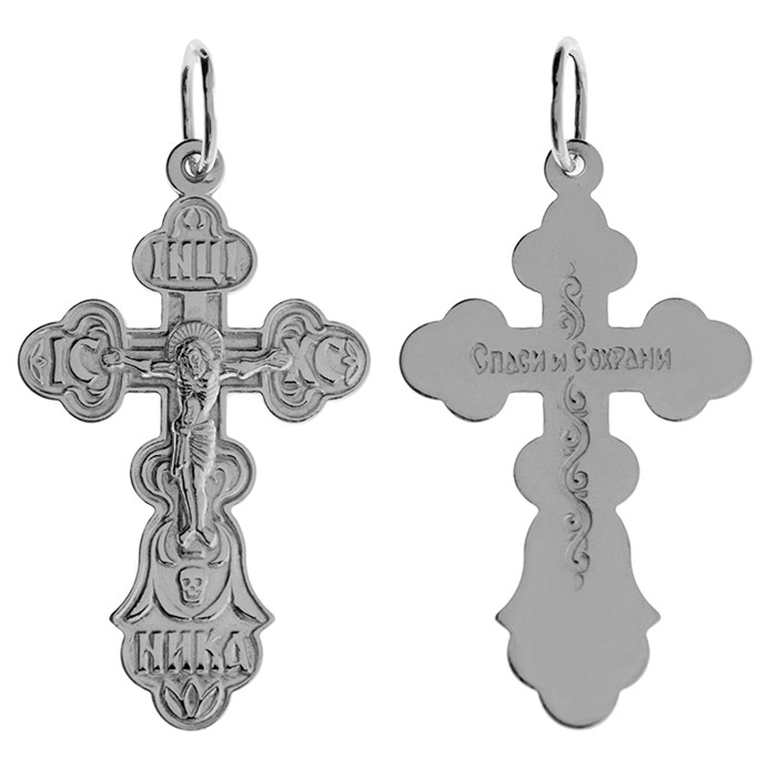 Крест серебряный Ag 925, коллекция Иваново, Платина, 1,88 гр. КРС02242286