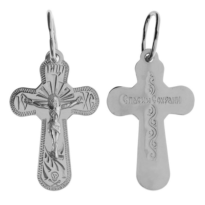 Крест серебряный Ag 925, коллекция Москва златоглавая-2, Платина, 1,44 гр. КРС02242320