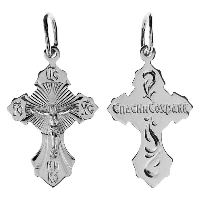 Крест серебряный Ag 925, коллекция Москва златоглавая-2, Платина, 1,55 гр. КРС02242351