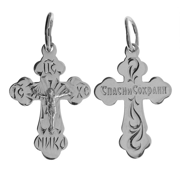 Крест серебряный Ag 925, коллекция Москва златоглавая-2, Платина, 1,32 гр. КРС02242354