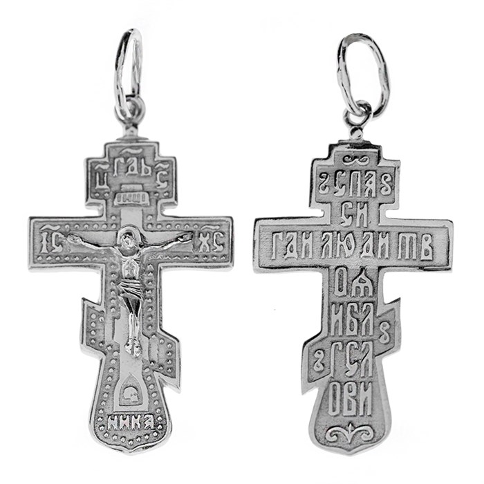 Крест серебряный Ag 925, коллекция Царь Славы, Платина, 1,67 гр. КРС02242380