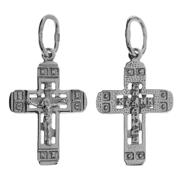 Крест серебряный Ag 925, коллекция Царь Славы, Платина, 0,86 гр. КРС02242382