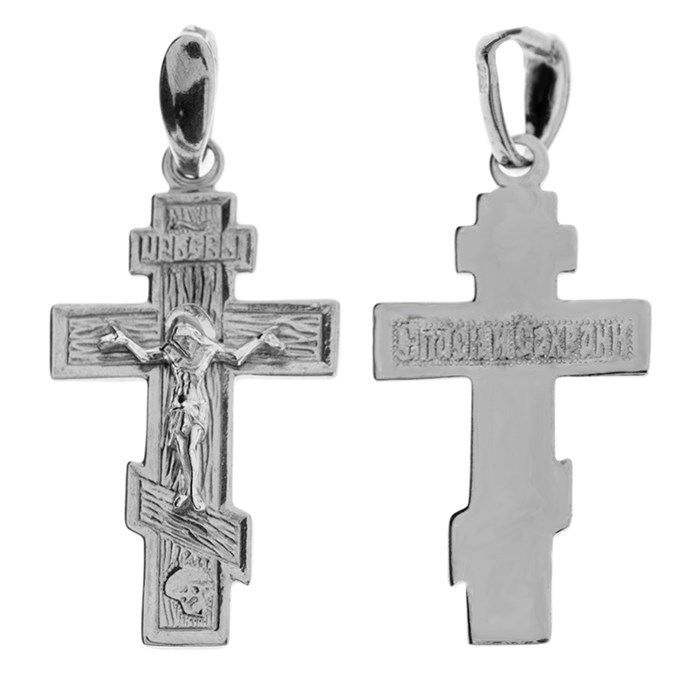 Крест серебряный Ag 925, коллекция Царь Славы, Платина, 1,17 гр. КРС02242385