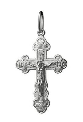Крест серебряный Ag 925, коллекция Иваново, с молитвой Спаси и сохрани, Родий, 2,15 гр. КРС02242417