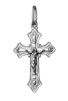 Крест серебряный Ag 925, коллекция Иваново, с молитвой Спаси и сохрани, Родий, 1,33 гр. КРС02242441