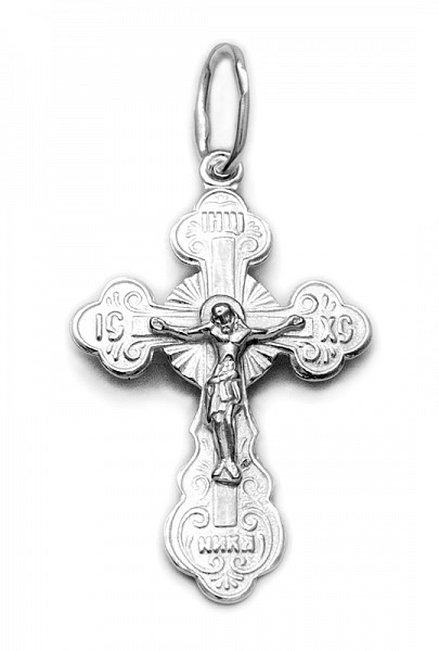 Крест серебряный Ag 925, коллекция Иваново, с молитвой Спаси и сохрани, Родий, 1,67 гр. КРС02242444