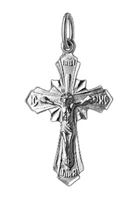 Крест серебряный Ag 925, коллекция Иваново, с молитвой Спаси и сохрани, Родий, 1,51 гр. КРС02242465