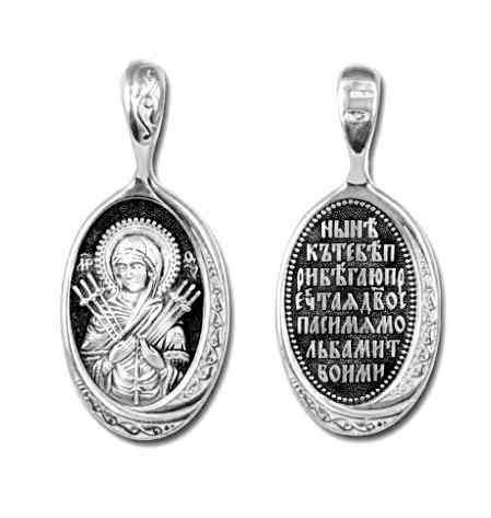Образок серебряный черненый Семистрельная Божья Матерь 4.38 гр. 227802 - фото 8901