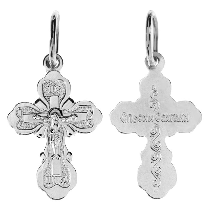 Крест серебряный Ag 925, коллекция Иваново, Родий, 0,86 гр. КРС02242479