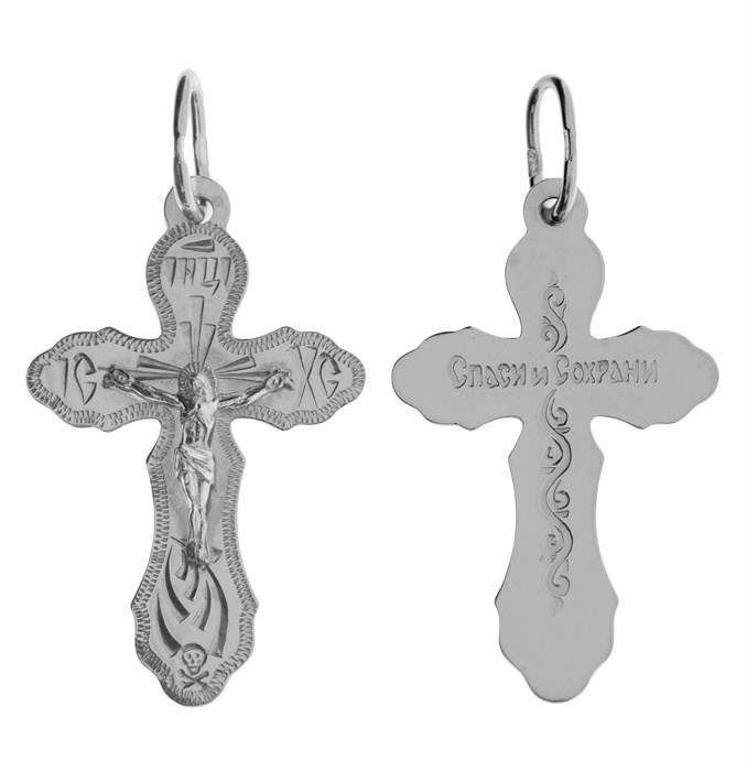 Крест серебряный Ag 925, коллекция Москва златоглавая-2, Родий, 1,7 гр. КРС02242511