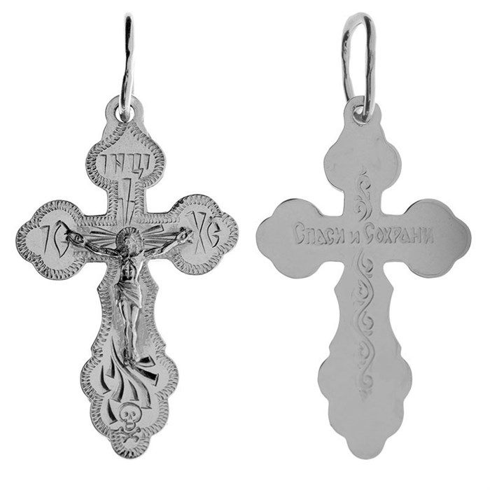 Крест серебряный Ag 925, коллекция Москва златоглавая-2, Родий, 1,72 гр. КРС02242513