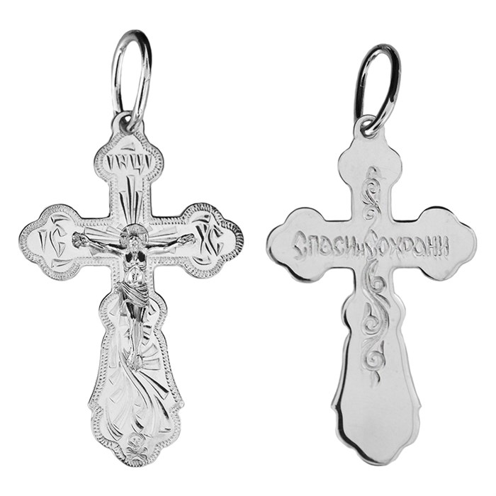 Крест серебряный Ag 925, коллекция Москва златоглавая-2, Родий, 3,25 гр. КРС02242524