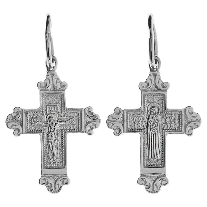 Крест серебряный Ag 925, коллекция Иваново, лик Владимирская БМ, Родий, 1,09 гр. КРС02242535