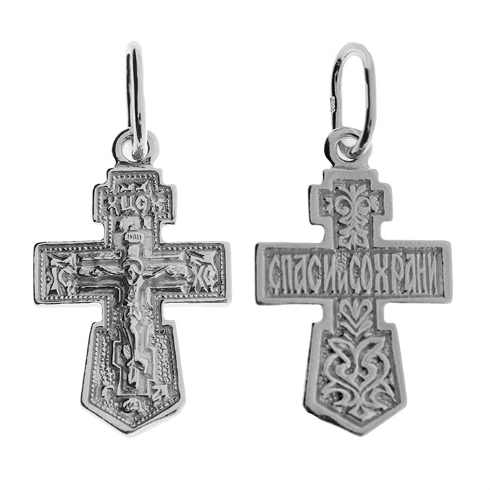 Крест серебряный Ag 925, коллекция Иваново, Родий, 1,34 гр. КРС02242540 - фото 89088