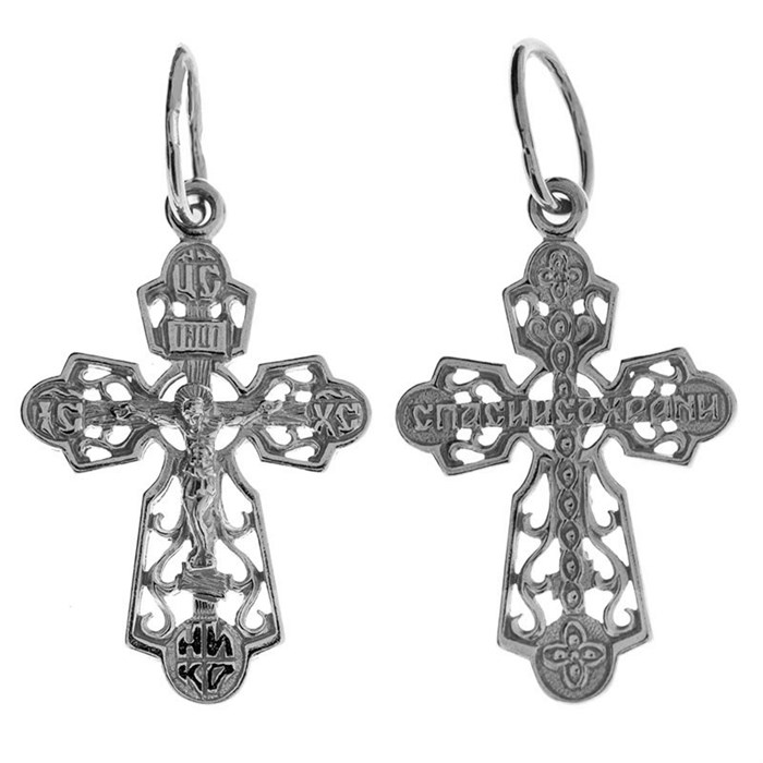 Крест серебряный Ag 925, коллекция Иваново, Родий, 1,33 гр. КРС02242546