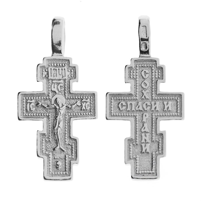 Крест серебряный Ag 925, коллекция Иваново, Родий, 1,05 гр. КРС02242551 - фото 89099