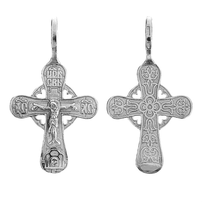 Крест серебряный Ag 925, Родий, 1,04 гр. КРС02242589