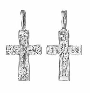 Крест серебряный Ag 925, коллекция Иваново, Родий, 0,74 гр. КРС02242594