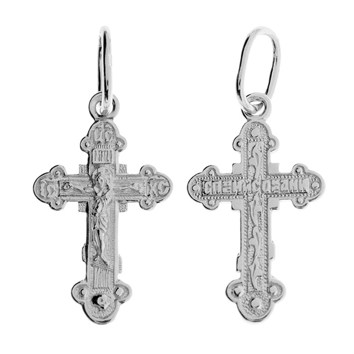 Крест серебряный Ag 925, Родий, 0,74 гр. КРС02242617