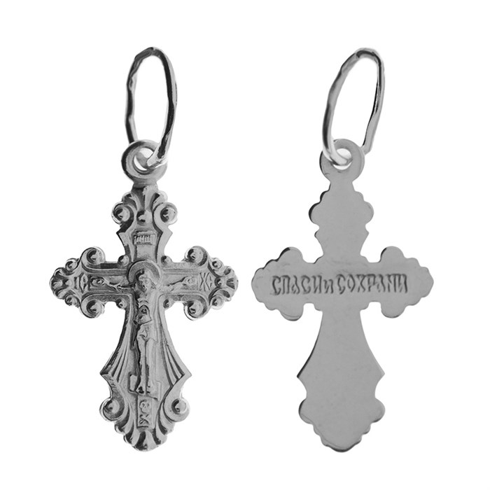 Крест серебряный Ag 925, коллекция Иваново, Родий, 0,68 гр. КРС02242633