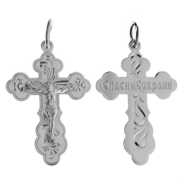 Крест серебряный Ag 925, коллекция Москва златоглавая-2, Родий, 2,54 гр. КРС02242651