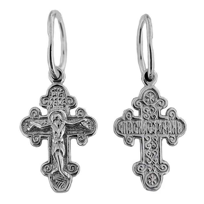 Крест серебряный Ag 925, коллекция Спаси и сохрани, Родий, 0,98 гр. КРС02242686