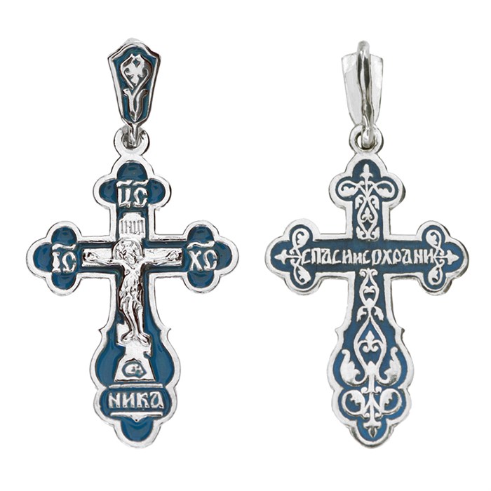 Крест серебряный Ag 925, коллекция Спаси и сохрани, Чернение (оксидирование), 3,73 гр. КРС02242745