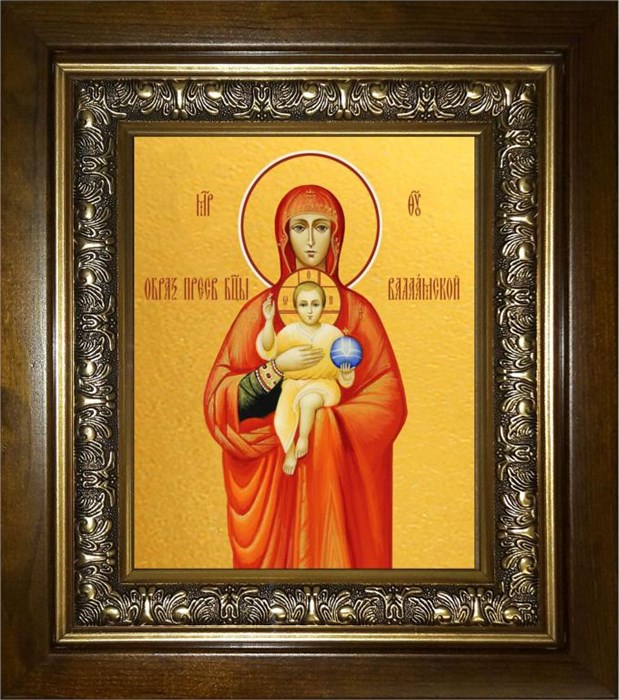 Валаамская икона Божией Матери 14х18 в киоте 20х24 km_25_246
