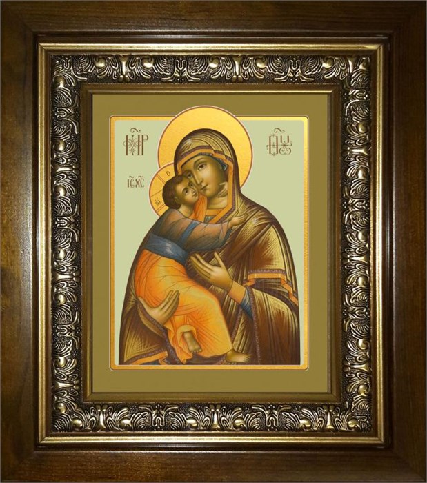 Владимирская икона Божией Матери 14х18 в киоте 20х24 km_25_248
